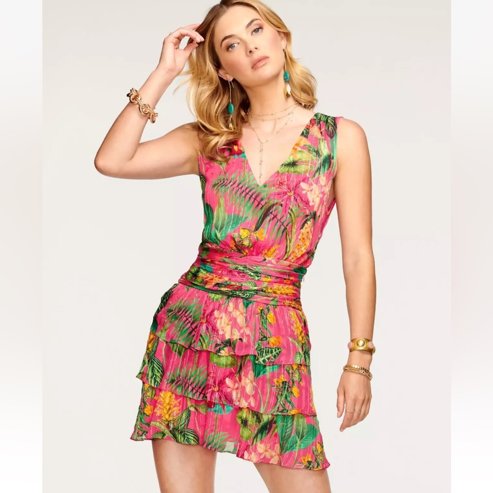 RAMY BROOK Wilson Tropical Silk Blend Mini Dress NWT $525